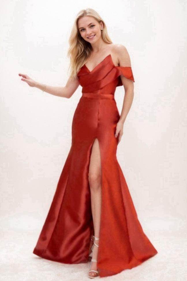 Trumpet-Mermaid Maxi Satin Prom Dress CS0713 - COCOMELODY